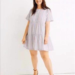 Madewell Pinned Striped Front Button Dress